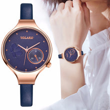 Load image into Gallery viewer, Women Leather Flower Watch