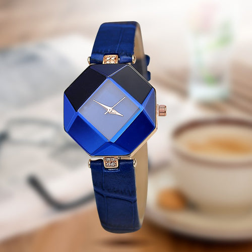 Women Watches Gem Cut Geometry